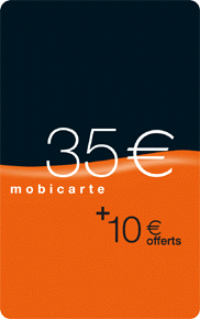 Téléphone Recharge Mobicarte 35  + 10  offerts -Plan Soir et Week End-